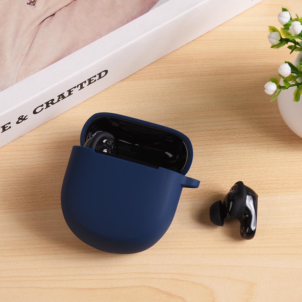 For Bose QuietComfort 2/Ultra Silicone Case Wireless Earphone Anti-Scratch Protective Cover with Carabiner