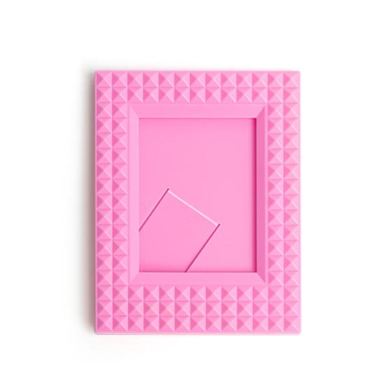3 Inch Photo Frame Free-standing Anti-crack Solid Color Anti-skid Embossed Desktop Decor