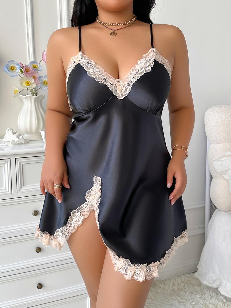 Plaque-sized Women's Backless Sexy Halter Dress, Faux Silk Nightgown, Casual Loose Home Wear, Thin Ice Silk Pajamas