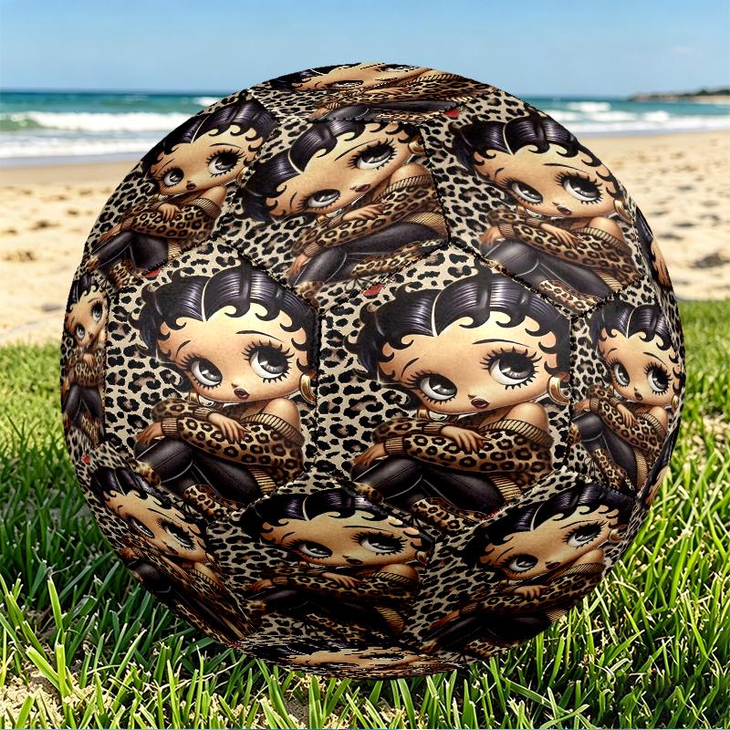 Betty Boop Print Size 5 Soccer Ball, PU Wear Resistant Football for Match Training and Daily Practice, Birthday Gift for Soccer Fans