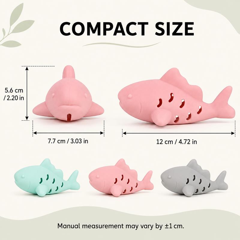 Interactive Cat Treat Dispensing Toy Shark Shape Slow Feeder Chew Toy Enrichment Toy for Indoor Cats Kittens Training Play