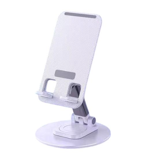 Phone Holder Foldable 360° Rotation Adjustable Desk Stand Metal Anti-Slip Silicone Pad Bracket C