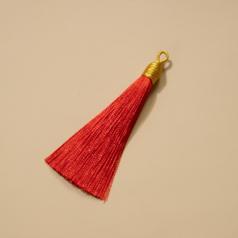 8Cm Pull Ring Gold Silk Threaded Cap Fringed Spike Polyester Fringed Antique Hanging Spike Bookmark Sachet Jewelry Accessories