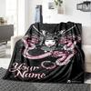 Name Custom Tokidoki Anime Print Flannel Blanket High Quality Warm Comfortable Cover for All Seasons Perfect for Gifts Home Decor