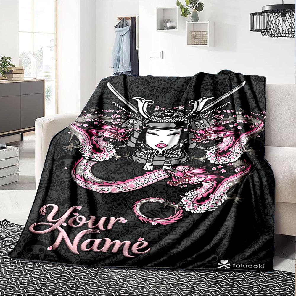 Name Custom Tokidoki Anime Print Flannel Blanket High Quality Warm Comfortable Cover for All Seasons Perfect for Gifts Home Decor