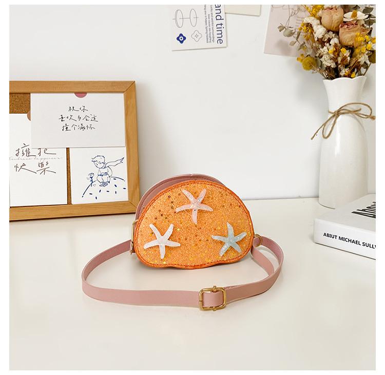 Sequin Kids Shell Mini Backpack Featuring Starfish Decoration Design Girls For