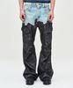 ADSB ANDERSSON BELL Four Denim & Scratch Leather Printed Cargo Pants Apa703M(Denim/Black)