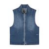 Women's Spring/Autumn 2025 European Style Denim Vest - High-End Casual Layered Sleeveless Jacket