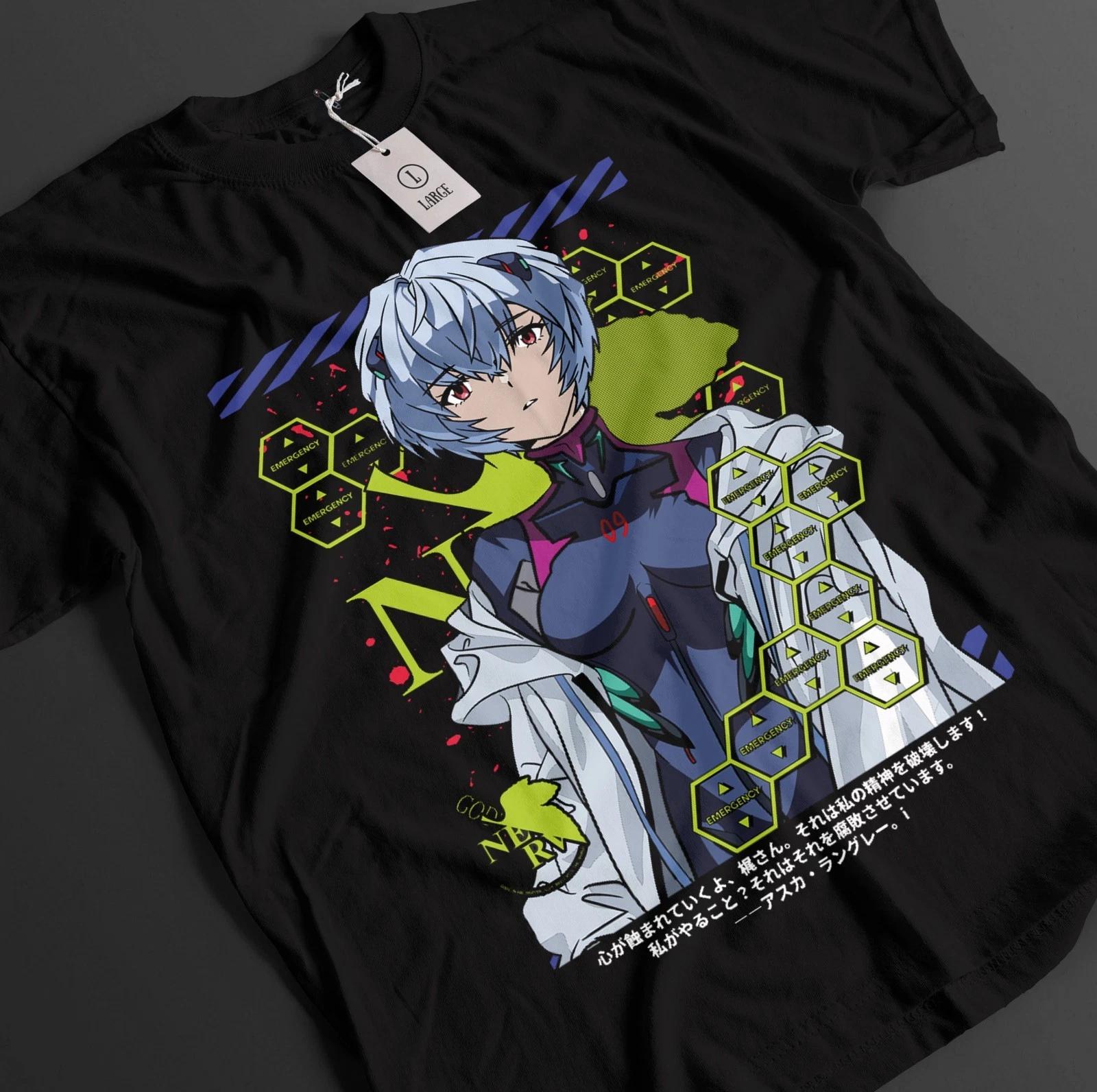

Футболка Neon Genesis Evangelion Мисато Футболка Синдзи Аска Топ Ева Рэй Аниме Футболка L