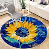 1pc Sunflower Artwork Chair Carpet for Office, Non slip, Soft and Durable Office Rug