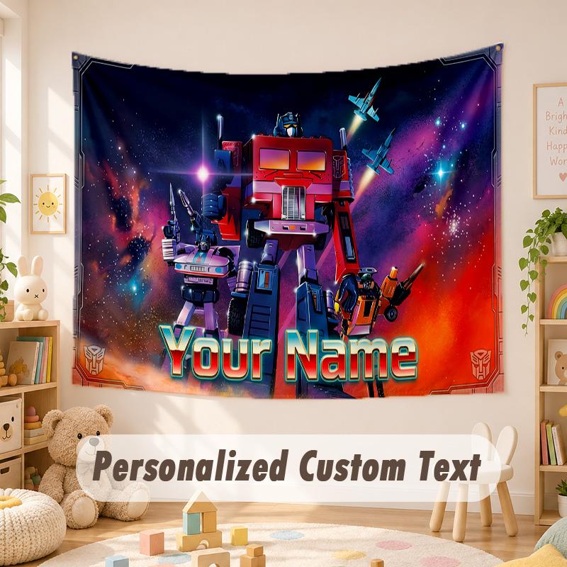 Custom Name Text Tapestry,Transformers Boho Wall Hanging, Decorative Backdrop Tapestry For Room