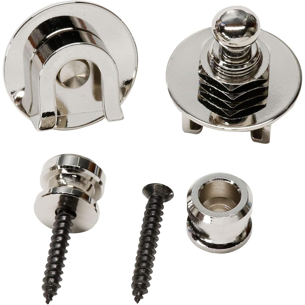 Parksons PSL-700N Metal Straps Lock Pins for Guitar Bass, Set of 2, Nickel