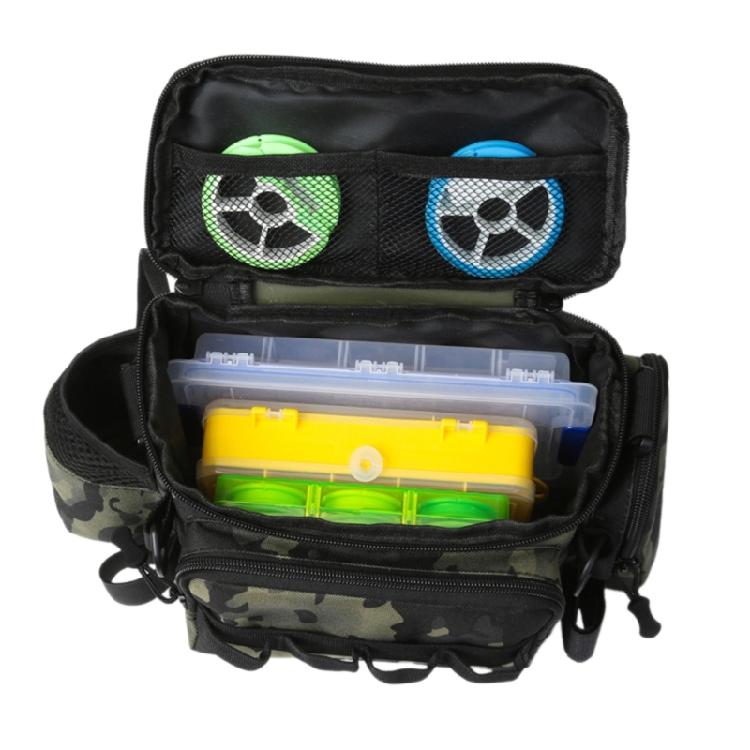 Waterproof Fishing Gear Bag Outdoor Shoulder Crossbody Bag Fishing Tackle Backpack Multipockets Lures Gear Shoulder Bag