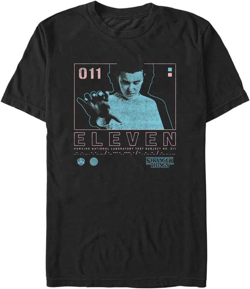 

Мужская футболка с коротким рукавом Stranger Things, больших размеров, с инфографикой Одиннадцать XL