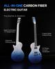ENYA Nova GO Sonic Smart Elettrica Fibra di Carbonio 10W App Facile Blu Chitarra, Set per Principianti, Costruzione, Altoparlante, Multi-Effetti Integrati, Controllo,