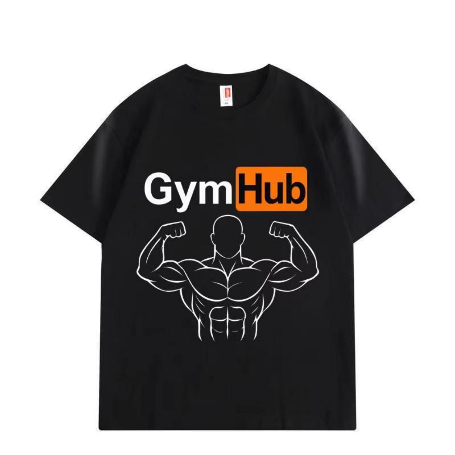 

Смешная футболка Gym Hub для мужчин и женщин, одежда, высококачественный хлопок, оверсайз футболки, модные повседневные футболки с коротким рукавом, стритвир S