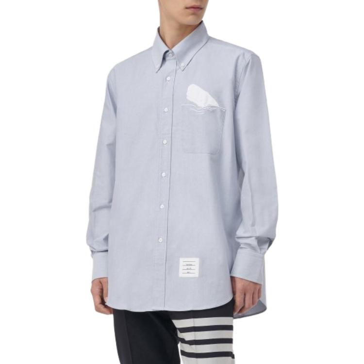 THOM BROWNE THOM BROWNE FW23 Shirts Men's Light Blue Moderate Other MWL272E-E0668-480