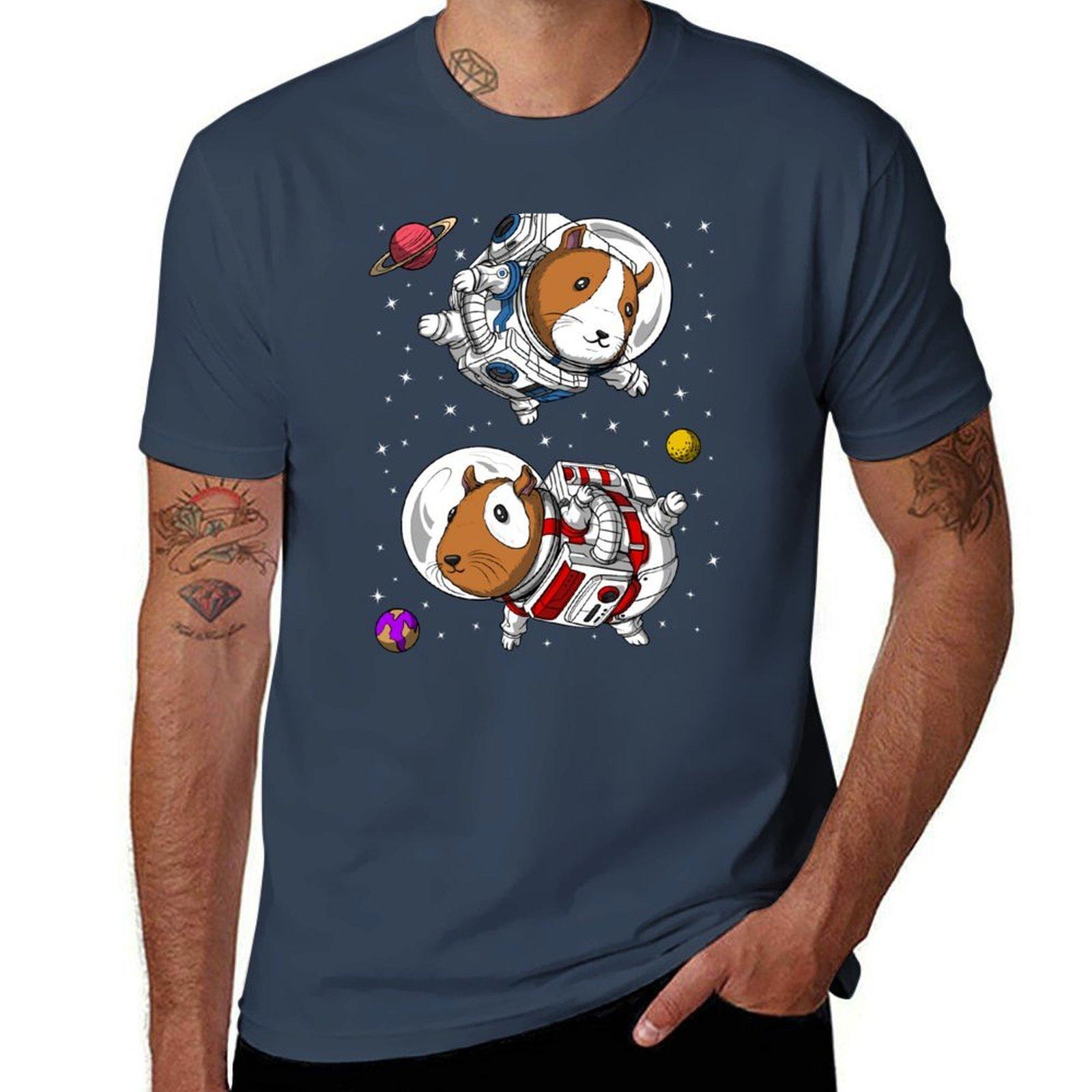 Guinea Pig Space Astronauts TShirt Sweat Absorbing Sports Tee Shirt S