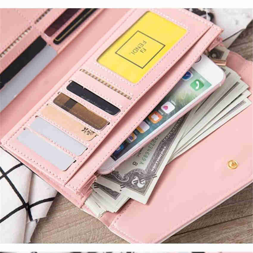 Fashion Females Small Floral Rhombus Envelope Buckle Long Wallet Women Clutch Wallet