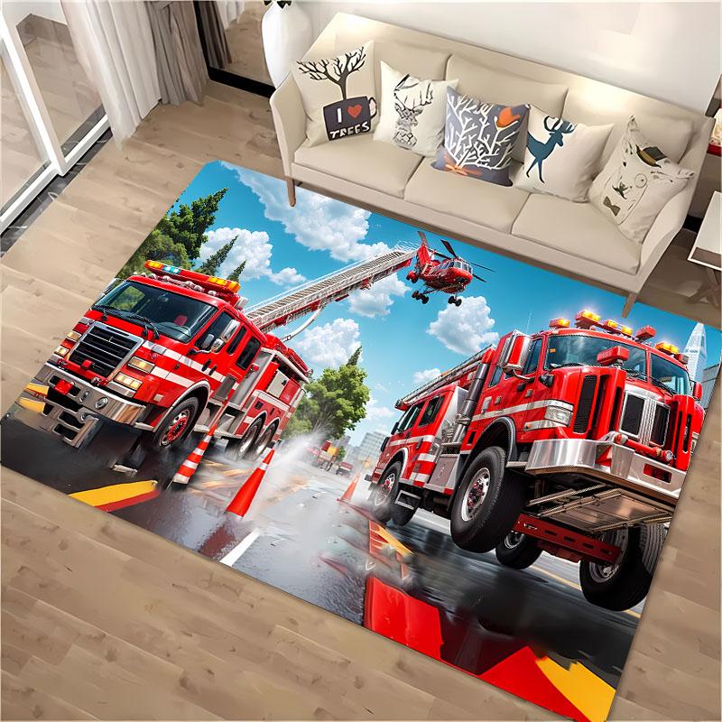 

Fire Engine Whistle 3D Printed Carpet, Living Room Bedroom Mat Children s Room Soft and Comfortable Anti-slip Rug Christmas Gift 40x60cm (16x24in)