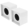 Set of 2 Portable ABS Microphone Flags, Square, White, Durable, Lightweight, and Stylish for Interviews and Events