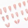 European Almond Shape White Heart-Enhancing Long Pointed Shiny Nails