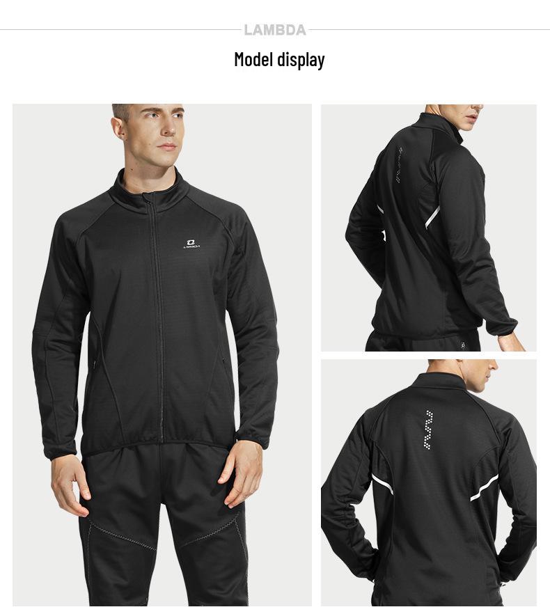 Lampa Men's Windproof Fleece Cycling Jacket - Autumn/Winter Outdoor Road Bike Jersey