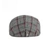 Retro Plaid Woolen Flat Cap Thickened Ivy Hat British Checkered Newsboy Beret Cap for Men Women