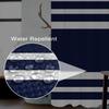White Navy Blue Shower Curtain for Bathroom 72x72inches Boho Navy Blue and White Striped Waffle Shower Curtain Set with Hooks Bohemia Geometric