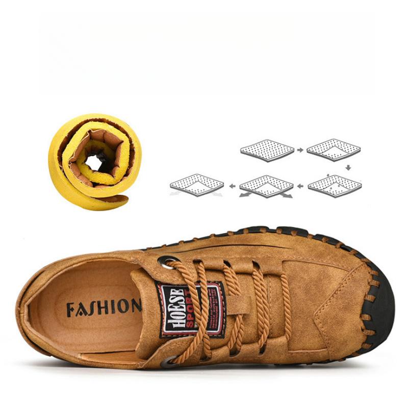 Men's Handmade Casual Leather Shoes Outdoor Low-top Sneakers