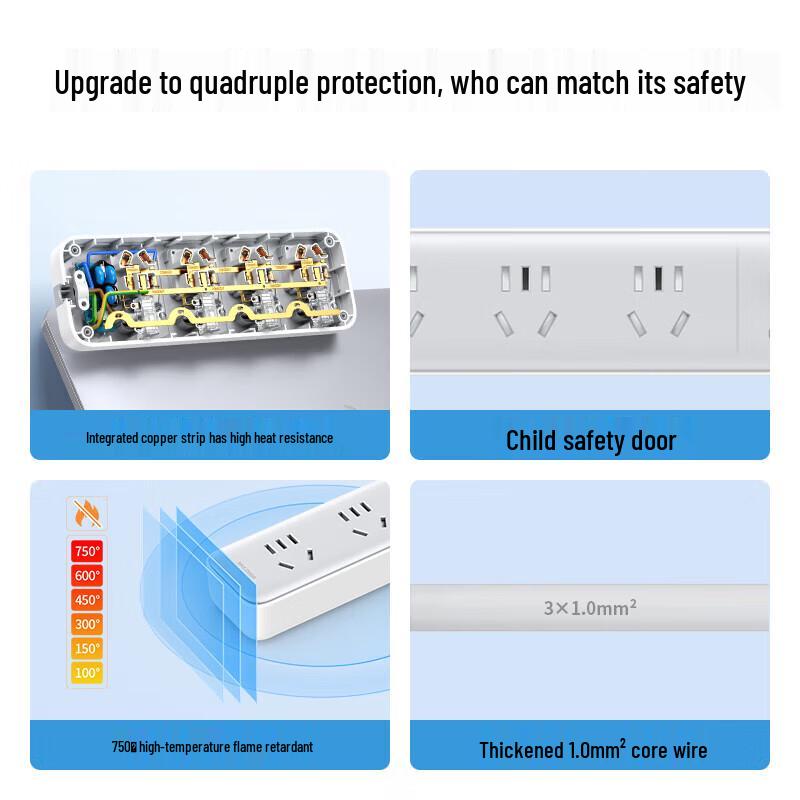 UGREEN CD320 4-Outlet 5-Hole Power Strip
