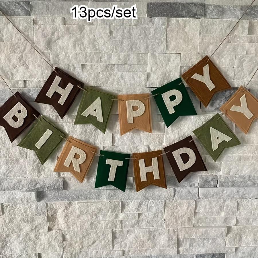 

13pcs/set DIY Happy Birthday Banner Decoration Letters Polyester Backdrop Indoor Outdoor Celebrations Birthday Party Decorations