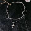 Leichter Luxus Gothic Kreuz Anhänger Choker Halskette Für Frauen Mädchen Punk Vintage Vielseitige Pulloverkette Schmuckzubehör Geschenke