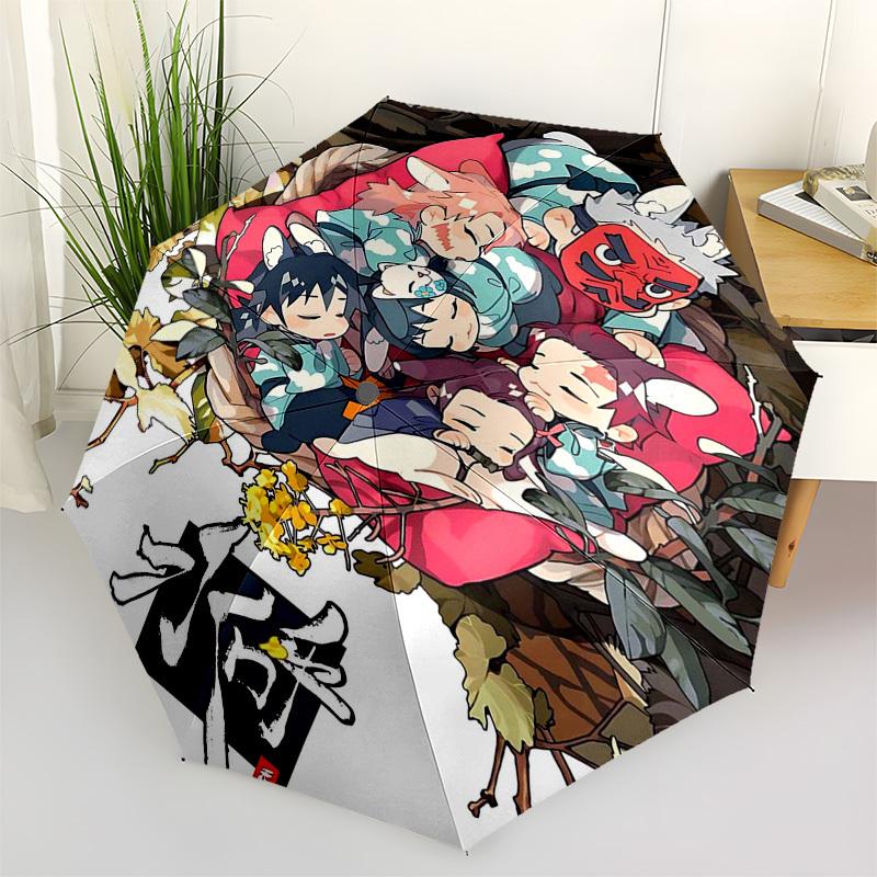 

1pc Outdoor Umbrella with Cute Anime Characters - Automatic Opening/Closing, Portable 3-Fold Design, 8-Rib Iron Frame - Perfect Gift for Fans, Tr