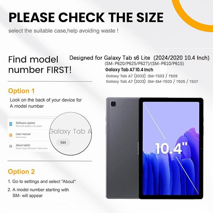 Kids Case for Samsung Galaxy Tab A7 T500 T505 T509 10.4Inch 2020/2022 Tab S6 Lite 10.4"P610/615(2020)/P620/P625/P627(2024) Cover