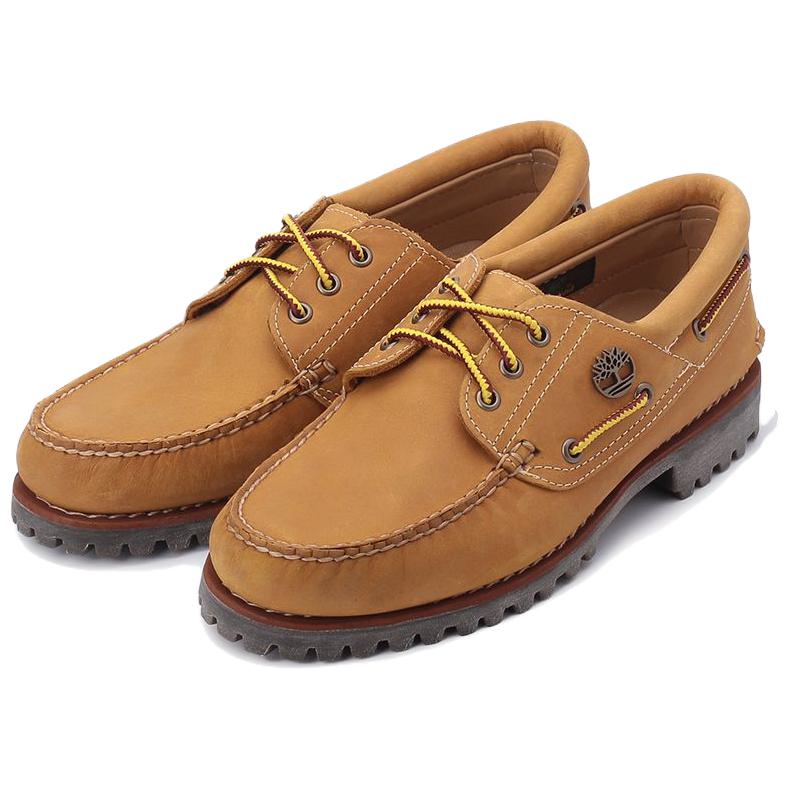 Timberland Authentics Series Leather Comfortable Versatile Casual Shoes Men Sneakers Wheat-Brown A2PDQEN1