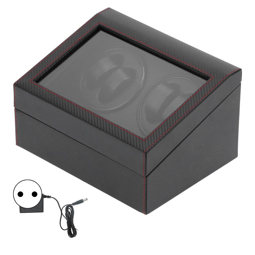 Watch Winding Box Automatic Winder Carbon Fiber Luxury Storage Case with Flexible Watch PillowsEU
