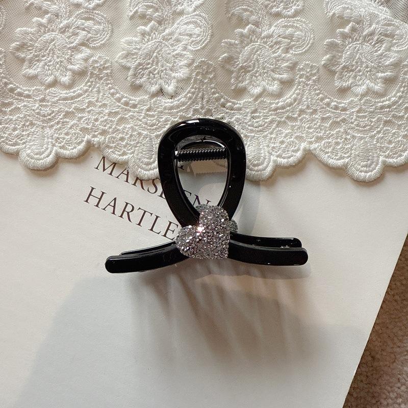 Korean Hair Accessory, High-end Feel, Fully Bejeweled Heart-shaped Hair Clip for Women, Bun Hairstyle Shark Clip