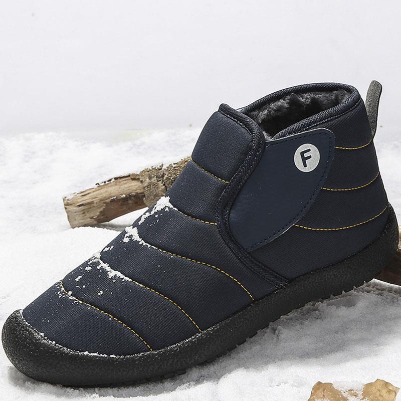 fashion Winter Men Snow Boots Warm Plush Ankle Boots Men Waterproof Boots For Men Fashion Soft Male Flat Shoes Outdoor Sneakers Footwear