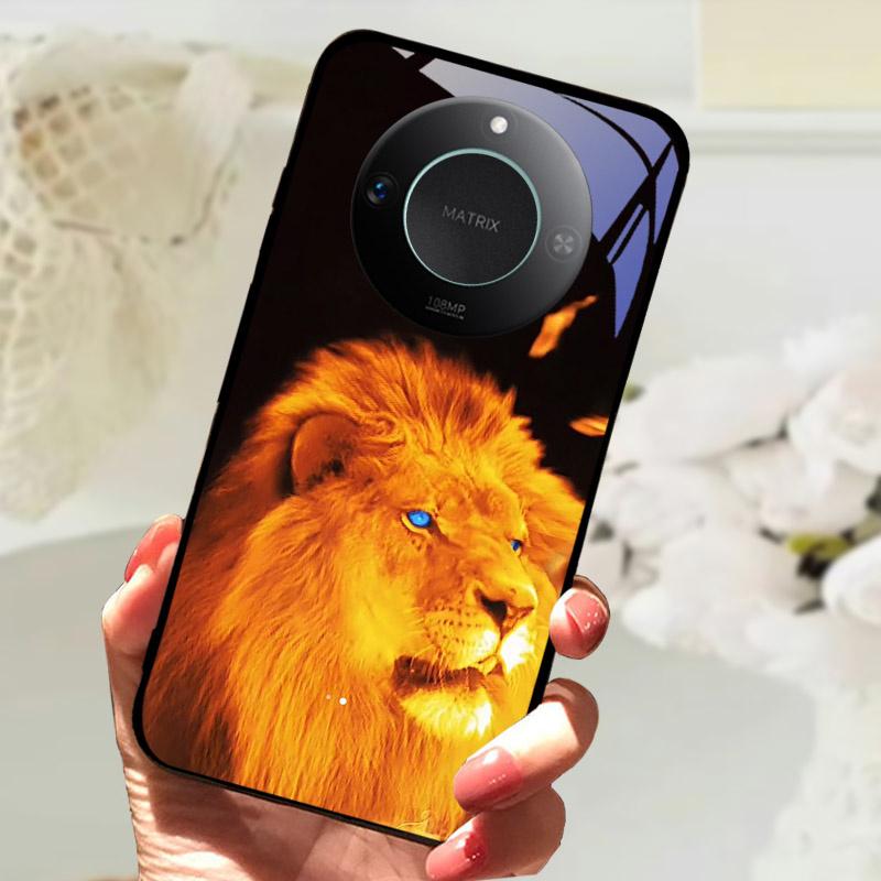 For Honor X9C Smart Case Cover Fashion Luxury Cool Animals Painted Fundas For Honor X9C Smart Tempered Glass Phone Back Shell