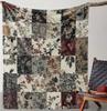 Comfortable Vintage Floral Patchwork Fleece Blanket - Soft, Warm, And Versatile Beds Cars Offices A Gift Choice for All Seasons