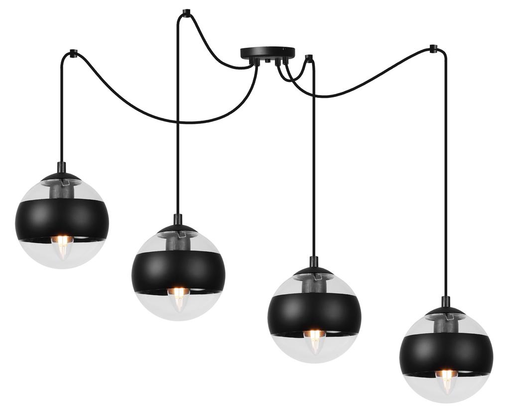 Toledo Spider Hanging Lamp Black 4-Flat Black Lampshade E14