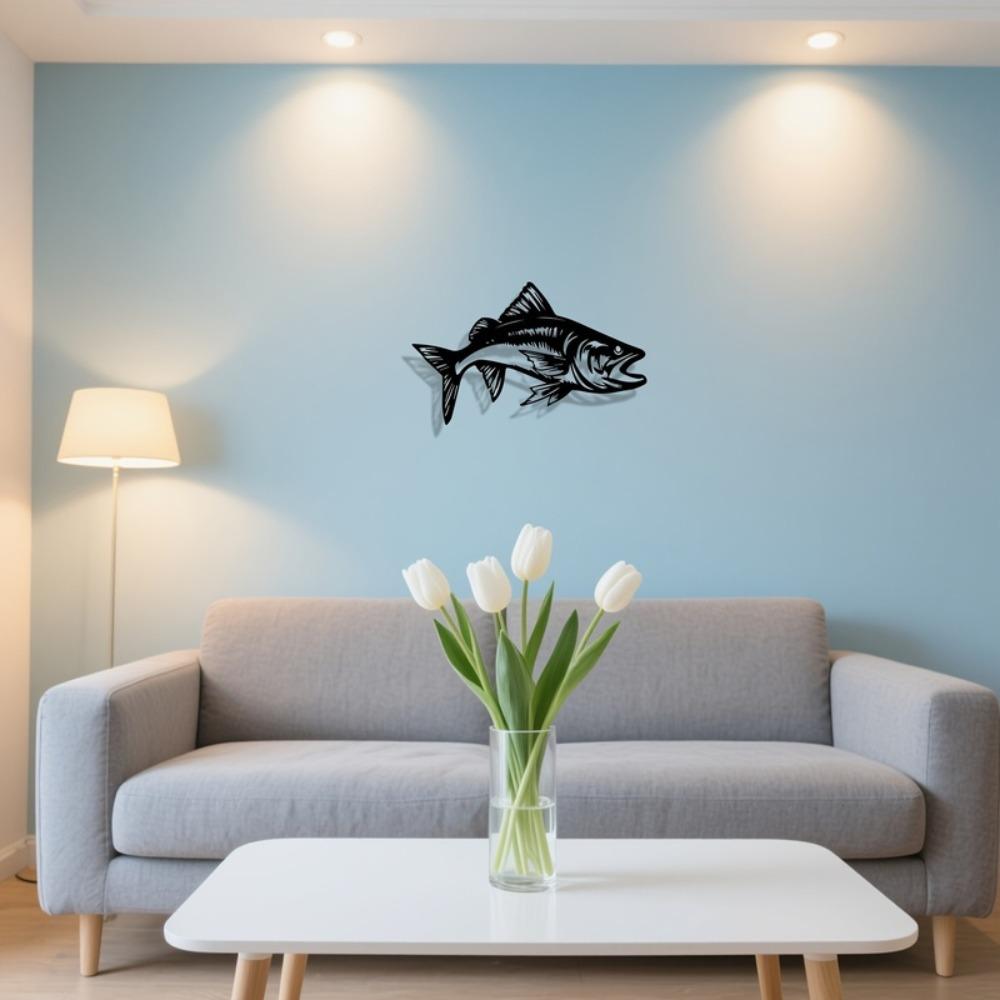 Vintage Wrought Iron Frog Fish Wall Decor, Weather Resistant Rust Proof Forging, Kitchen Beach House Summer Cool Theme Gift