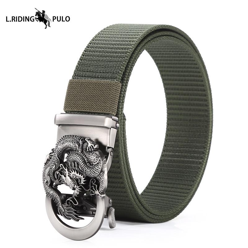 Men's Belt Toothless Alloy Automatic Buckle Men's Belt Imitation Nylon Canvas Youth Versatile Casual Belt