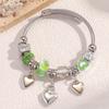 1 Stück Mode-Armband für Damen mit mehreren Elementen, Perlen, Pfirsichherz für Reisen, Date, Bankett, Party, Festival, Dressing, Geschenke