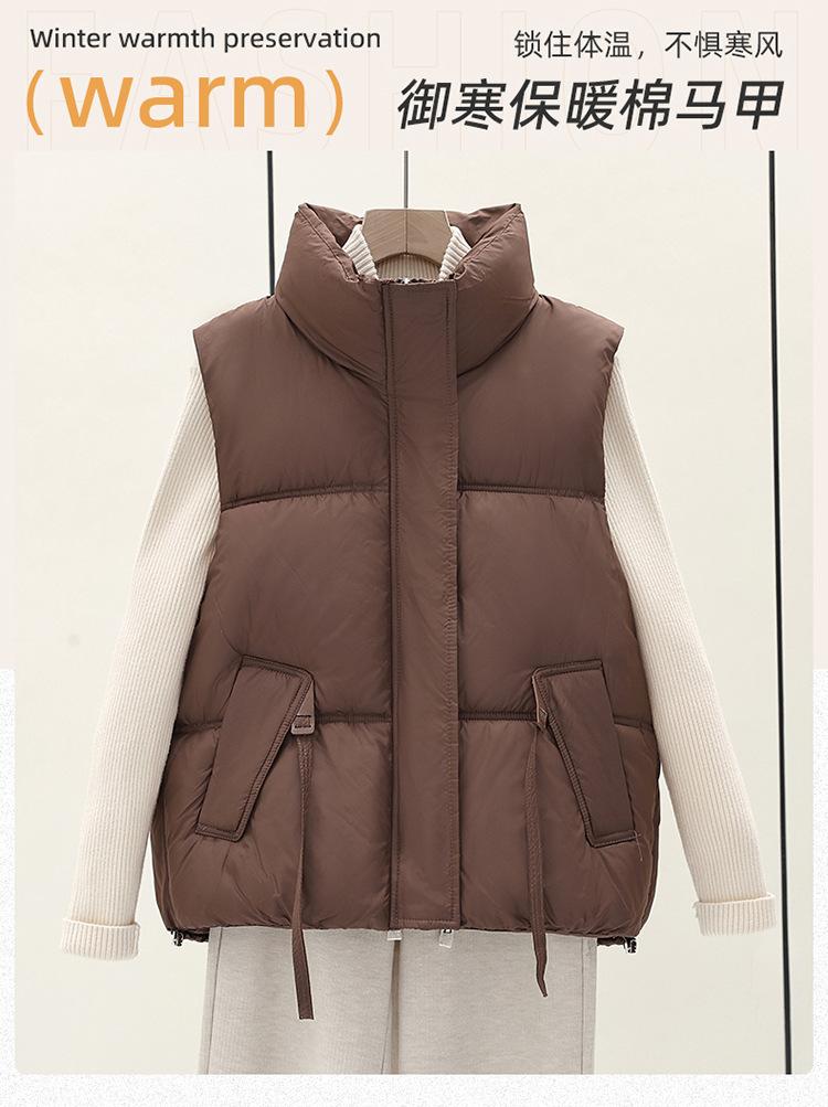 Down cotton vest women autumn and winter new student fashion vest versatile jacket outer vest vest vest