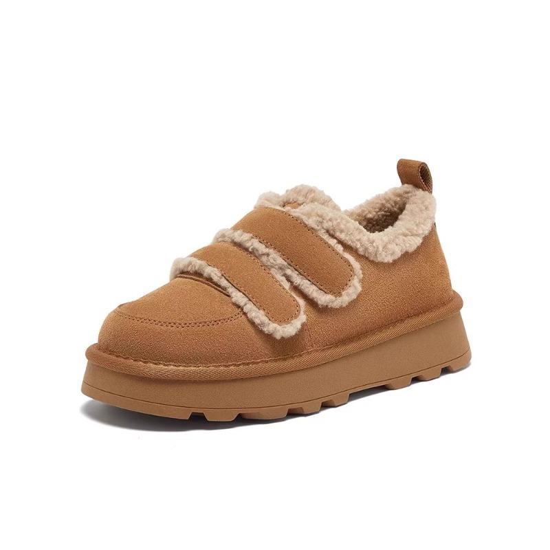 Fashion Women's Flat Snow Boots Winter New Round Head Suede Thick Soles Soft Soles Anti-slip Wear-resistant Low-top Shoes