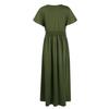 Women's Sexy V Neck Wrap Waist Maxi Dress A Line Side Slit Solid Color Casual Summer Long Dress Comfortable Sleeve Fashion
