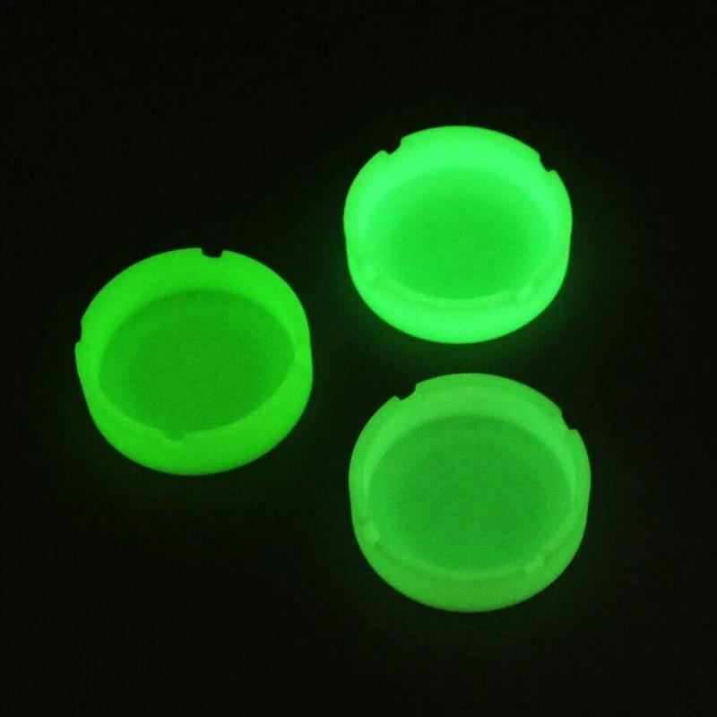 Portable Ashtray Glow In The Dark Luminous Silicone Soft Ashtray for Smoking Cigarette Cigar Round Durable Ashtray
