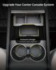 JOWUA Center Console Set for Tesla Reengineered Model 3 Highland Center Console 2 Cup and Premium Silicone Cable Organizer Mat 2024+,